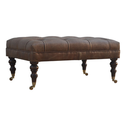 Buffalo Leather Ottoman