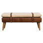 Boucle Buffalo Hide Leather Bench