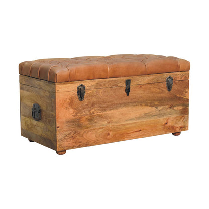 Buffalo Hide Oak-ish Storage Trunk