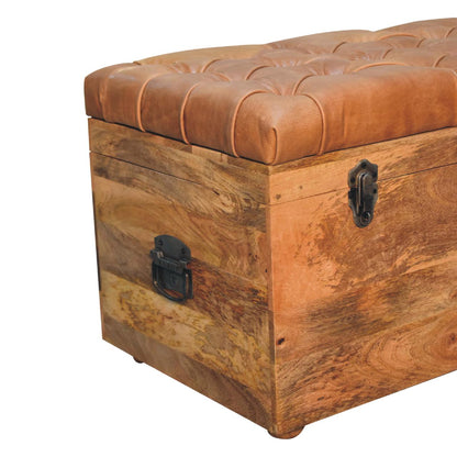 Buffalo Hide Oak-ish Storage Trunk