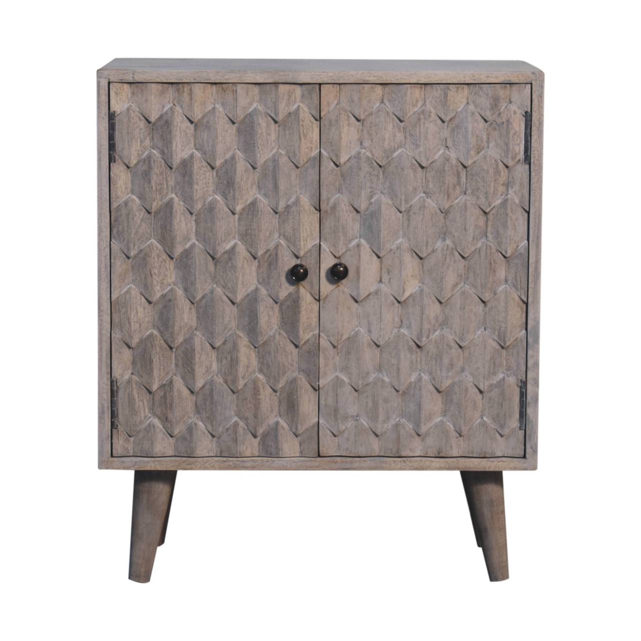 Mini Pineapple Carved Stone Finish Cabinet