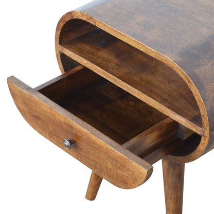 Chestnut Circular Open Bedside