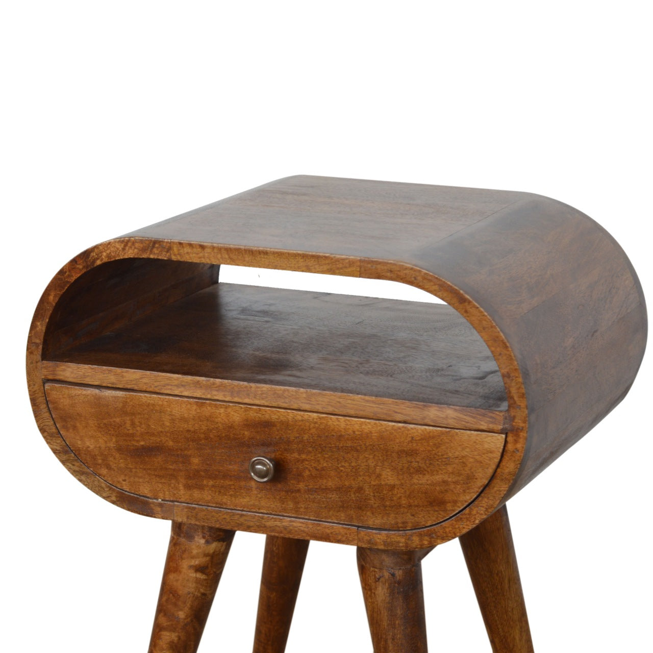 Chestnut Circular Open Bedside